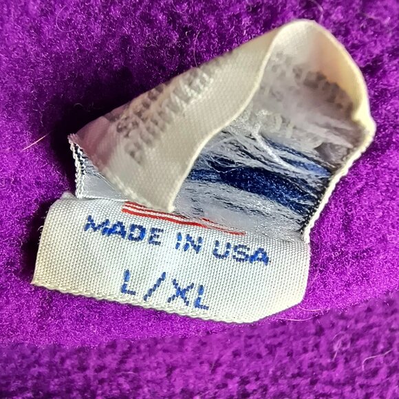 Vintage 90s Columbia Trapper Hat Teal Purple Ear Flap Vented Made in USA - Picture 3 of 6